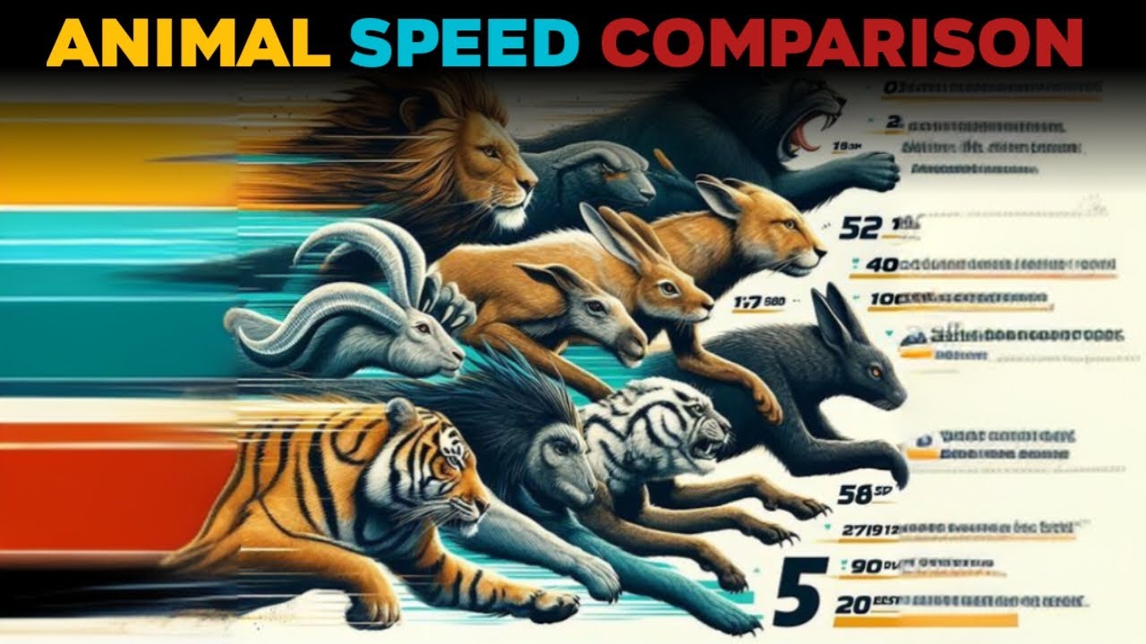 😯Top 20 Fastest Land Animals in the World - Speed Comparison!