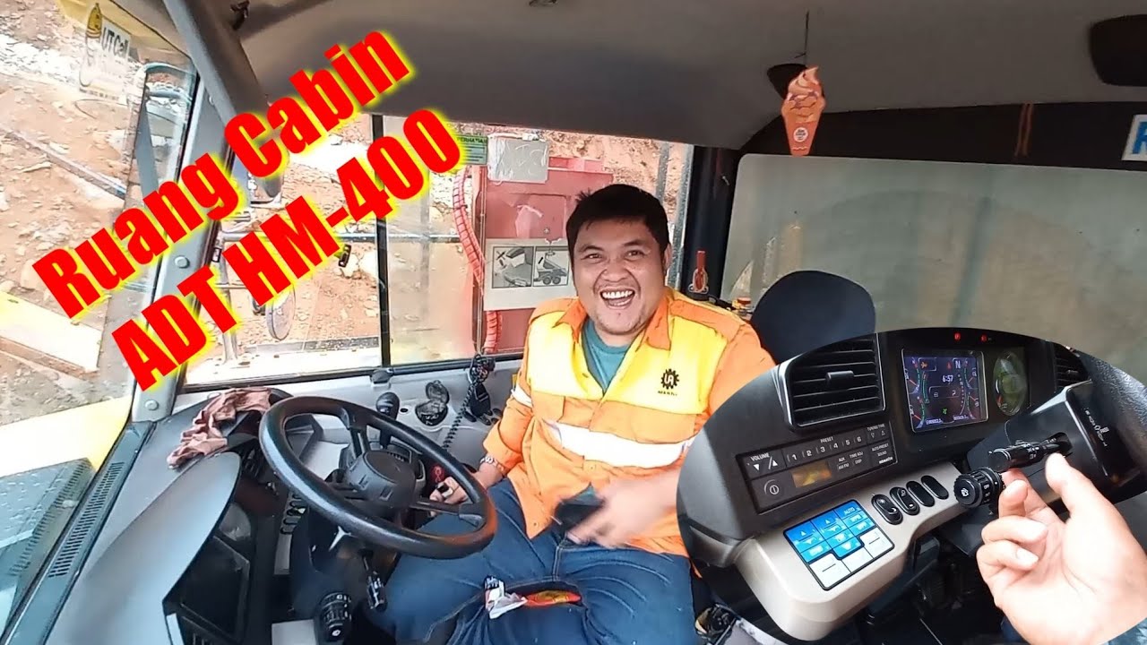 Penasaran dengan ruang kabin ADT HM-400, Yuk kita samparin operator ADTnya sambil ngopi dalam cabin.