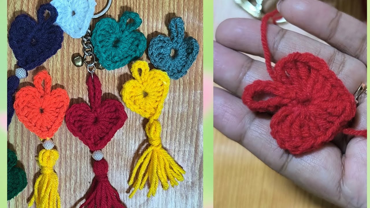 Little heart❤ crochet keychain pattern | valentine day special🫰