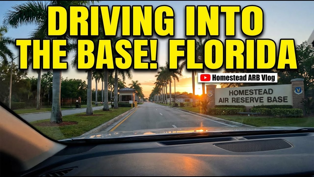 Driving into the Homestead Air Reserve Base in Florida