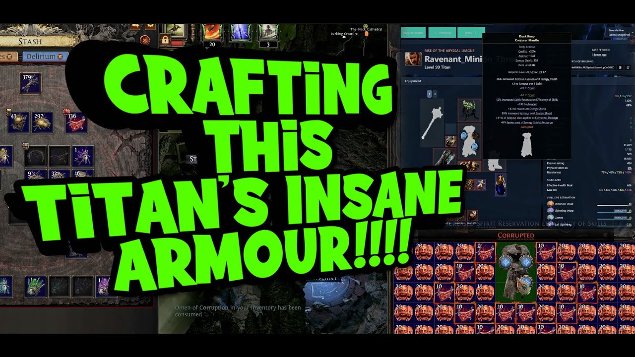 Crafting this Titan's Insane Body Armour (Druid Base) Step by step  #pathofexile2 #titan #craft