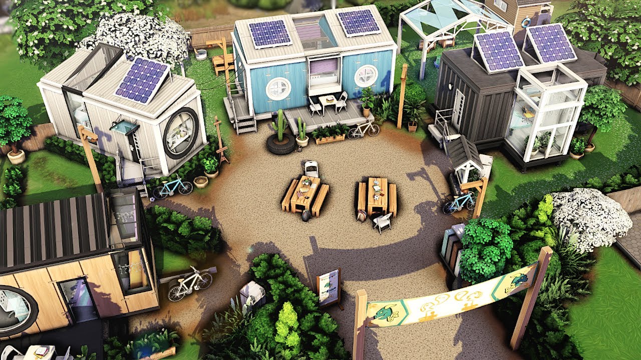 Students Tiny House Community 📚📓 | The Sims 4 - Speed Build (NO CC)