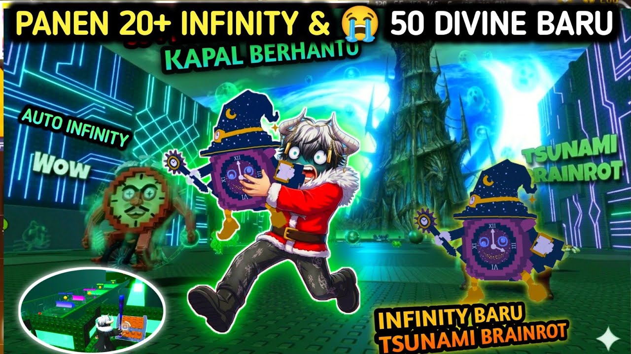 GILAKK COY‼️ AKU PANEN 20 Brainrot INFINITY & DIVINE PAS EVENT KAPAL DI ESCAPE TSUNAMI BRAINROT ‼️