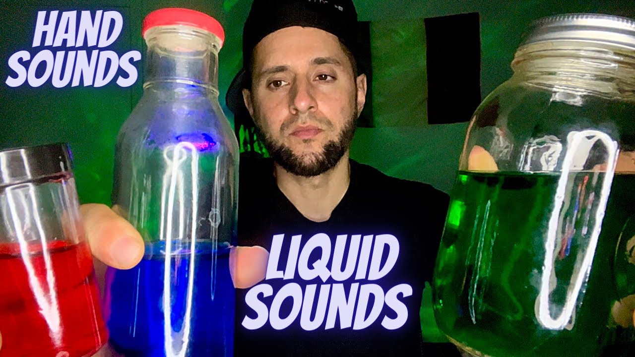 ASMR | Liquid Sounds + Hand Sounds + Bottle/Glass Tapping. With Relaxing Whispers.