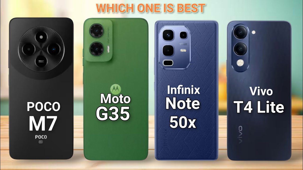 POCO M7 Vs Moto G35 Vs Infinix Note 50x Vs Vivo T4 Lite 5G || Which One is Best❓