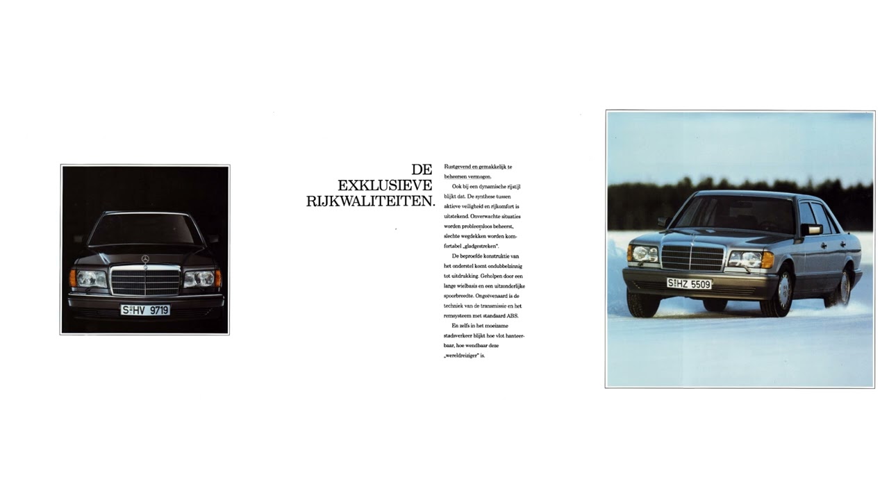 1988 Mercedes-Benz V126 560 SEL Brochure. Netherlands, 8-1987.