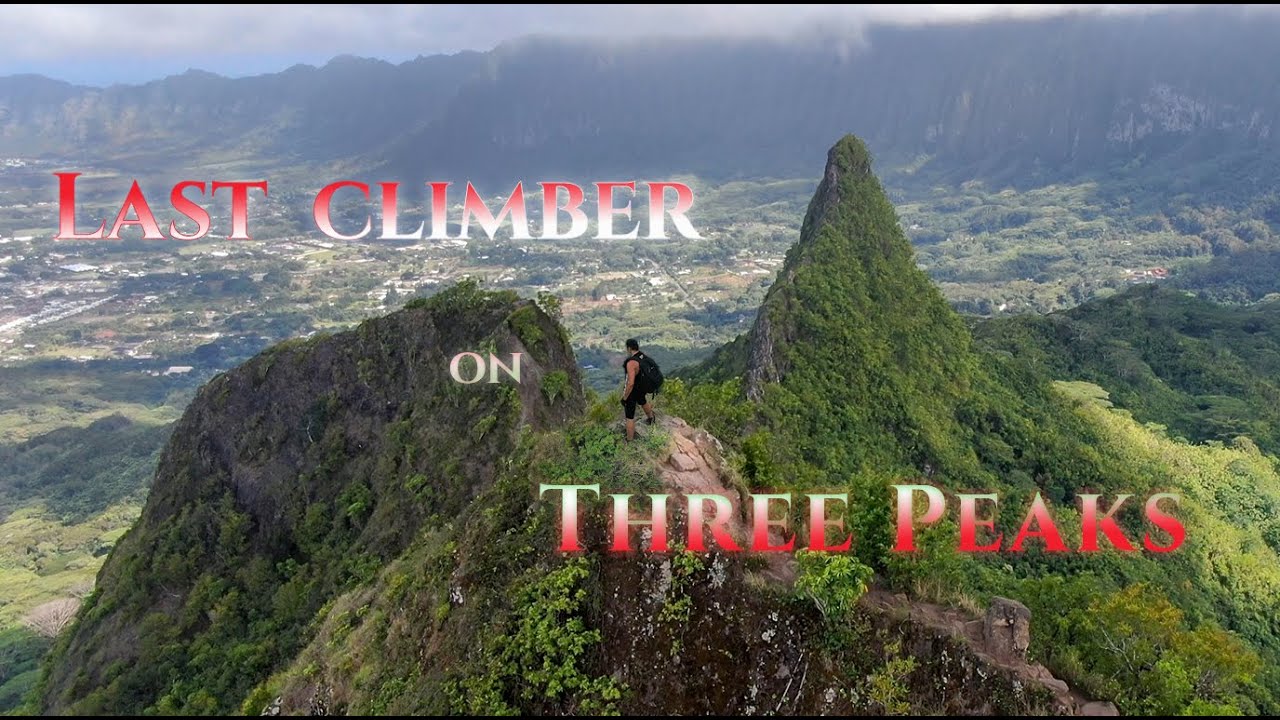 Last climber on THREE PEAKS | Olomana Trail, Oahu, Hawaii