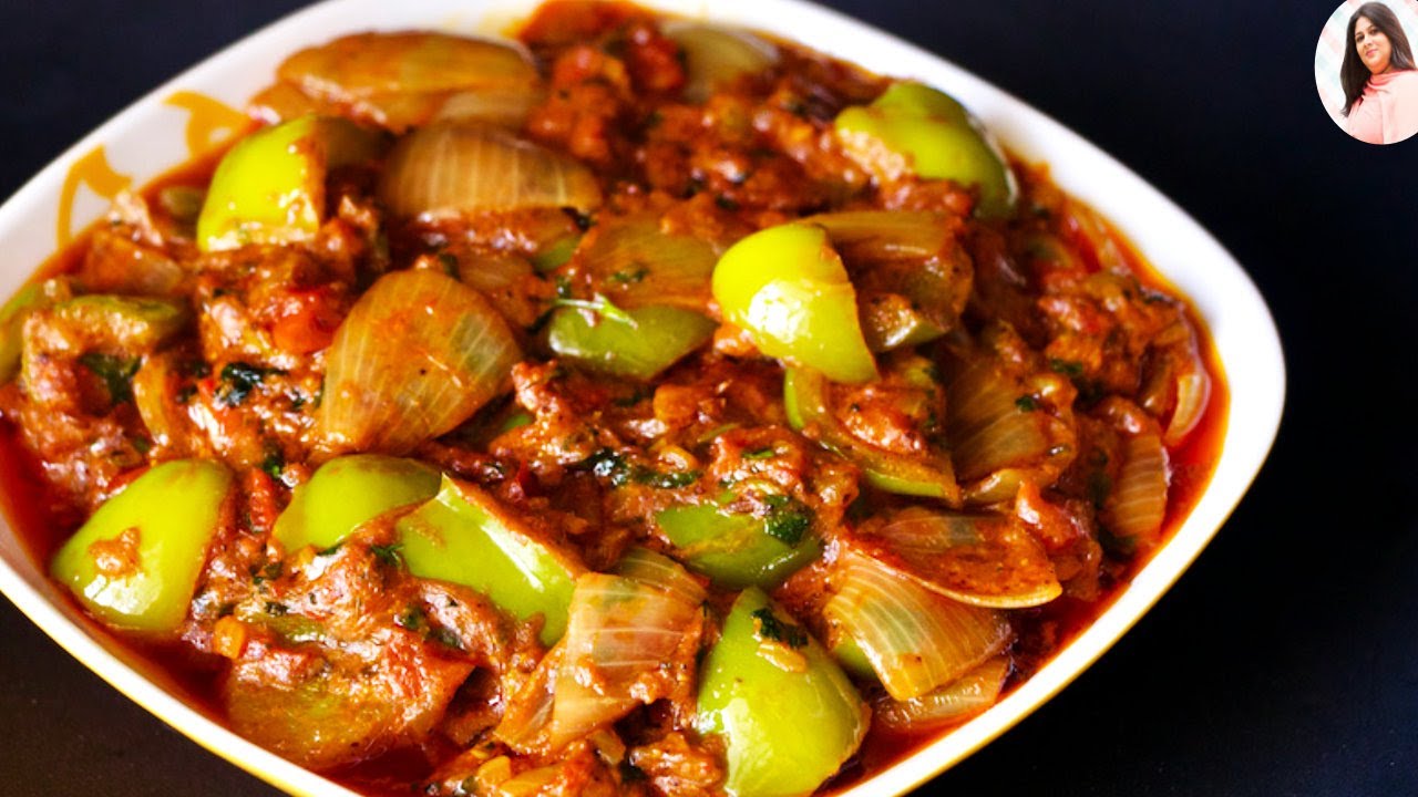 Простой и лучший рецепт масалы с луком и капсикумом, рецепт Шимламирч Ки Сабзи в стиле Дхаба, рец...