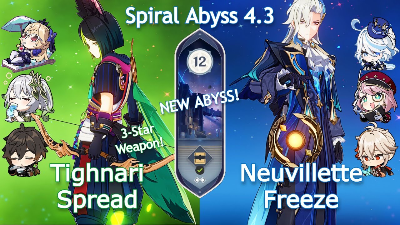 NEW Spiral Abyss 4.3! C0 Tighnari Spread x C0 Neuvillette Freeze | Floor 12 9 Stars | Genshin Impact