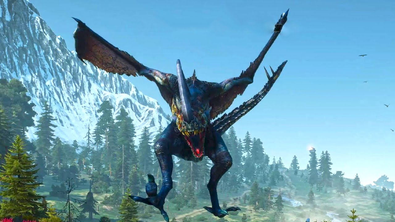Witcher 3: Dragon the Forktail Boss Fight (Hard Mode) (4K 60fps)