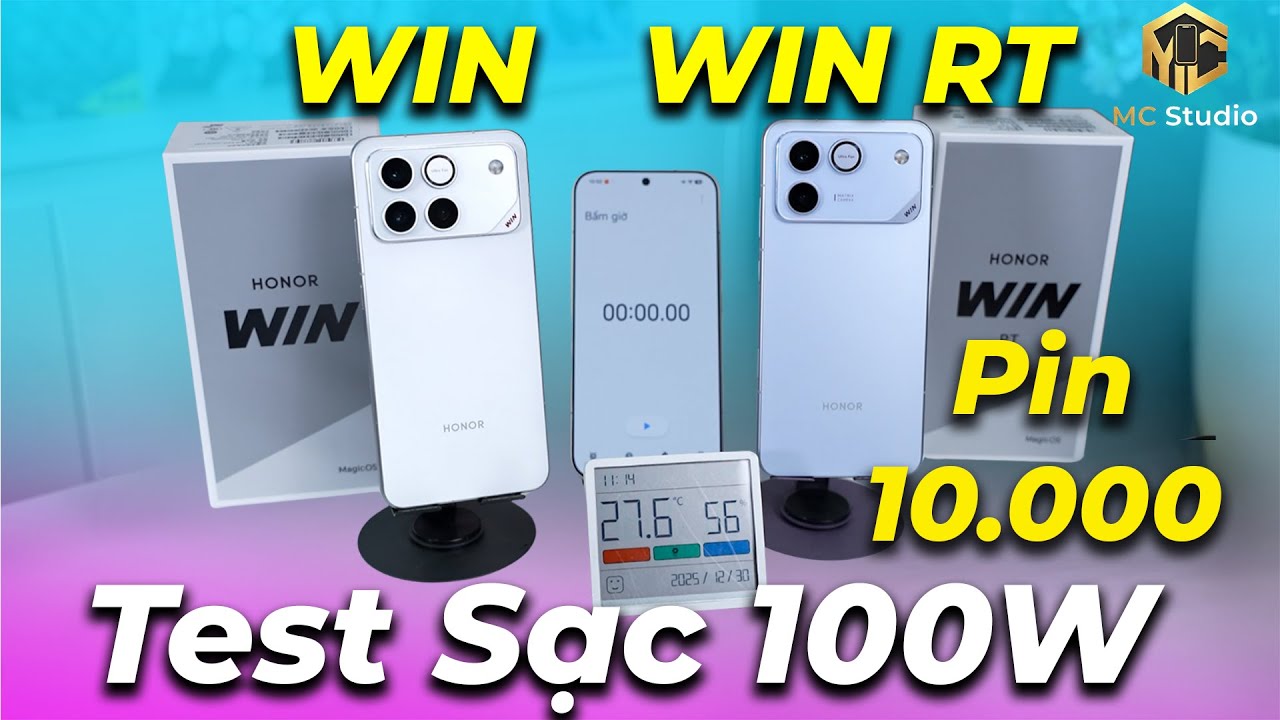 Test sạc Honow Win v&agrave; Honor Win RT: 10.000 mAh sạc 100W mất 1 tiếng, m&aacute;y cực m&aacute;t!