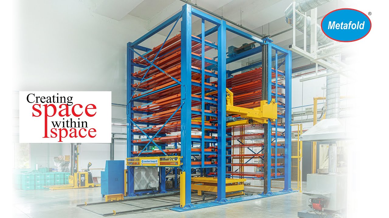 Automated Storage System for Sheets / Moulds / Heavy Duty Components by Metafold.