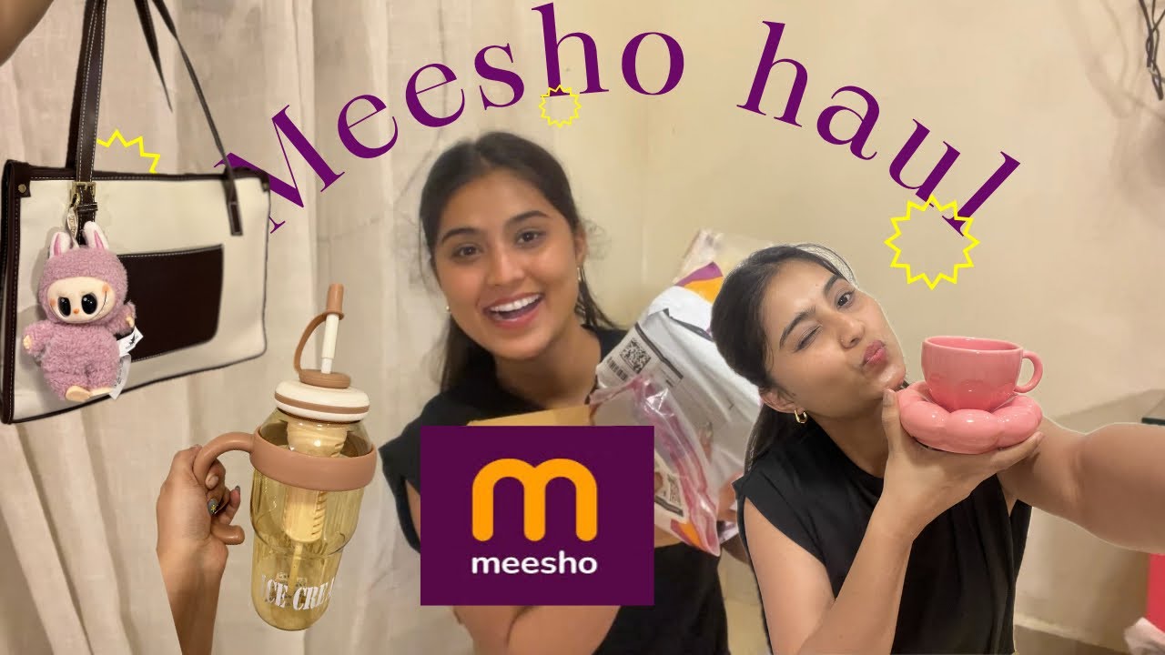 MEESHO finds😍starting from just Rs.90/-😍.  #meeshohaul #tumbler #totebag #cupset #crocery 