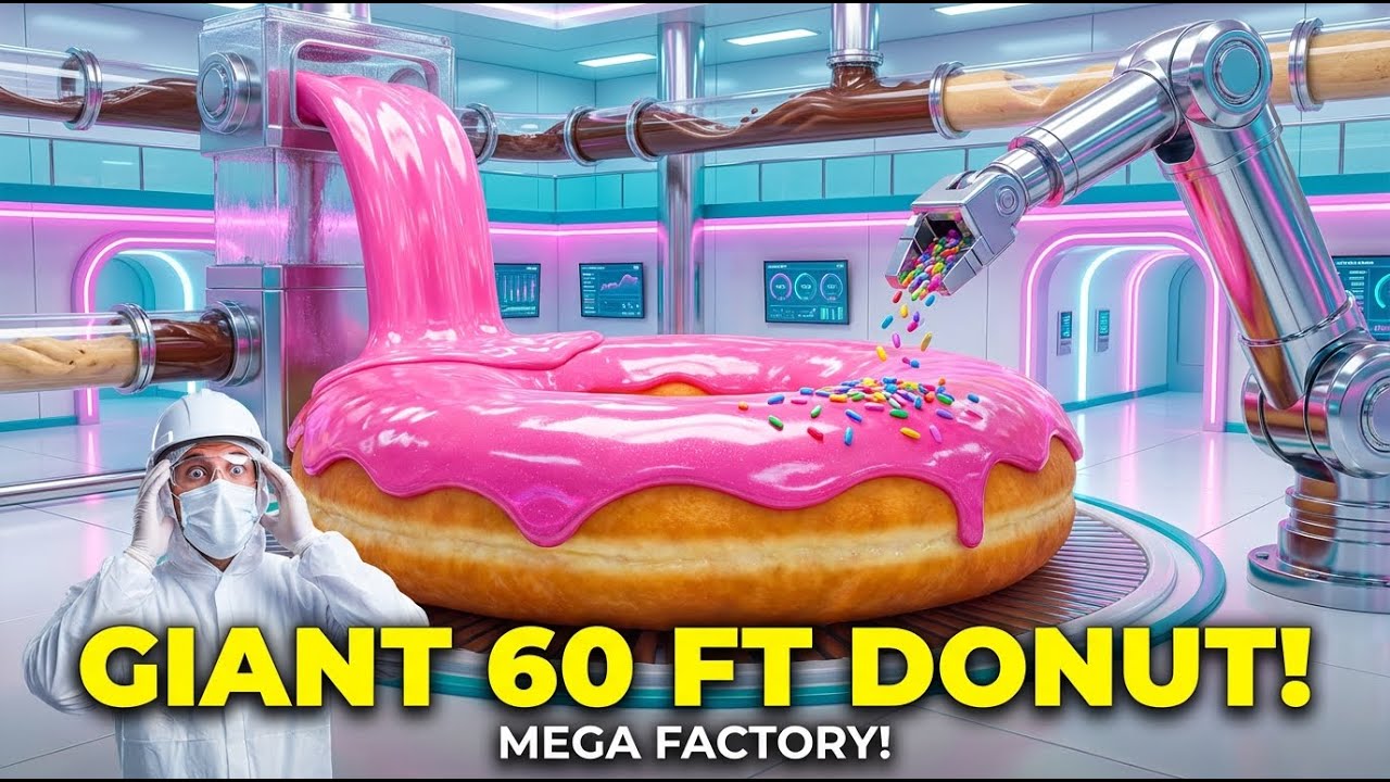 Inside a Giant Donut Factory | From Raw Dough to Massive Glazed Donuts