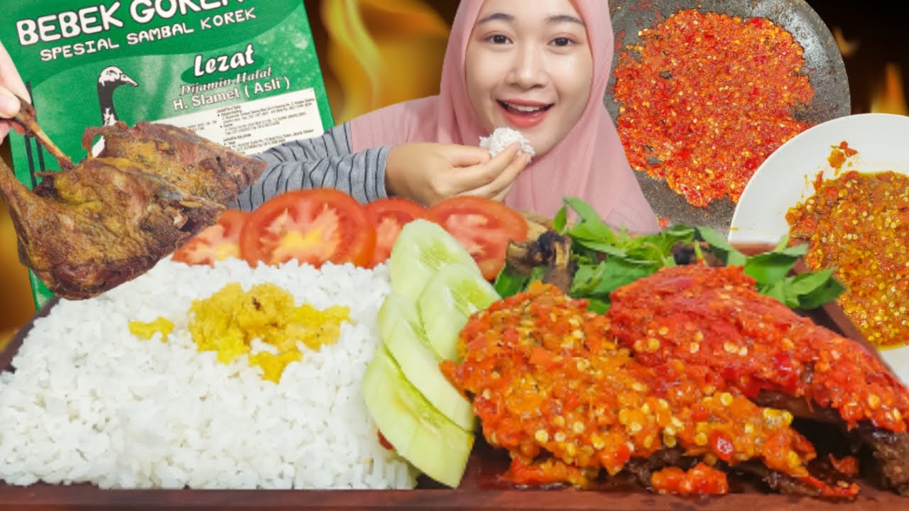 OH TIDAAKKK 😱 NASI NYA KURANG~ MAKAN BEBEK GORENG SAMBEL KOREK & GEPREK ‼️ MANTAP JIWA PEDASNYA 🔥
