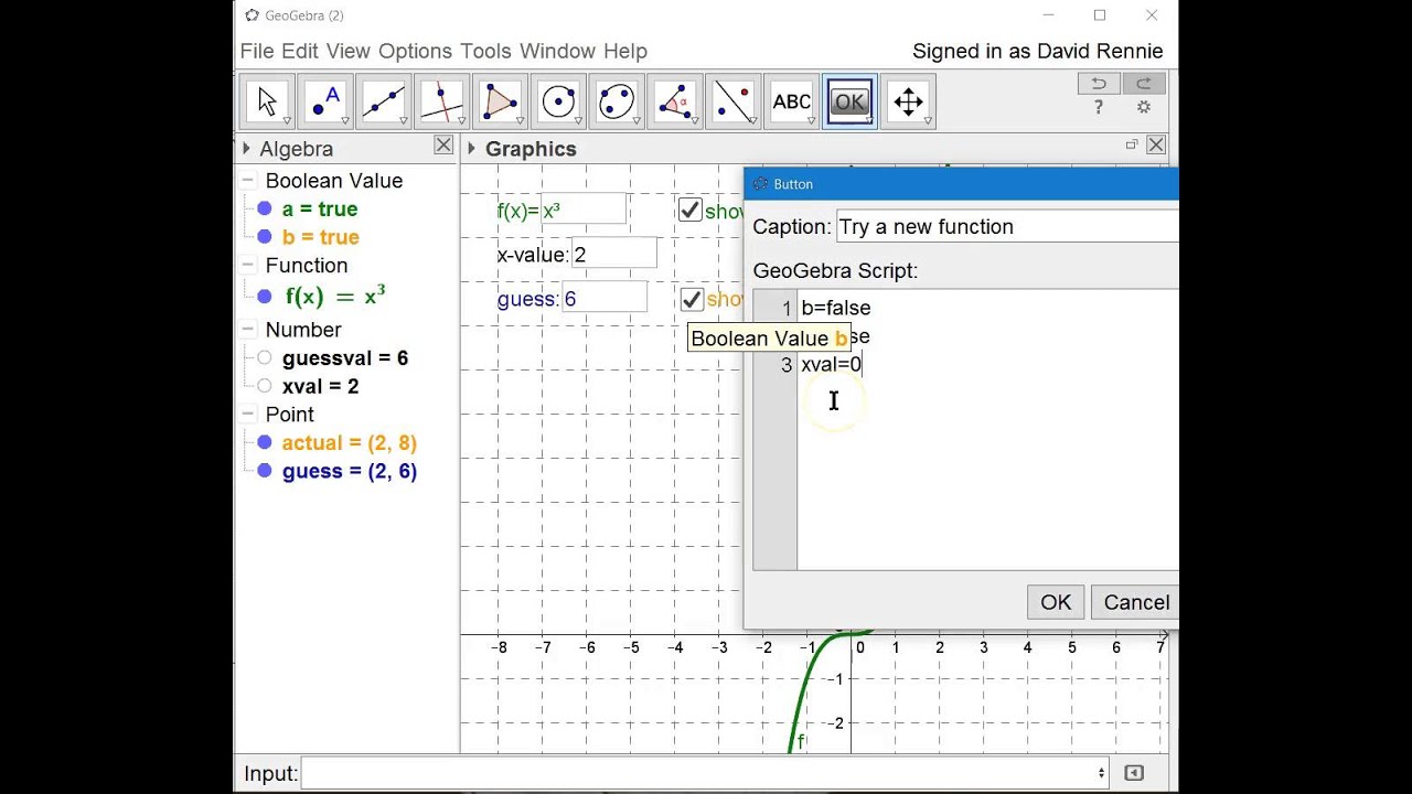 Creating a Reset Button in GeoGebra