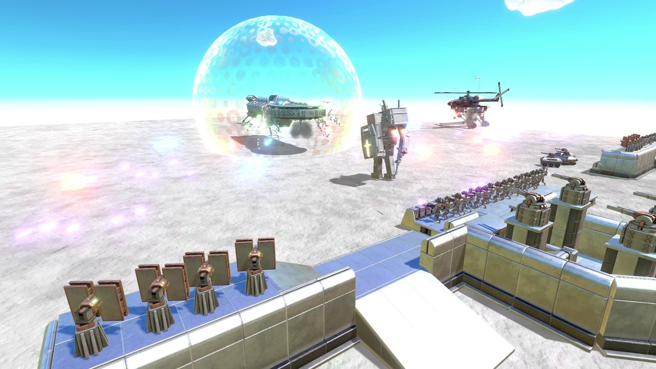 Various Warbot battles part 4. Flying battleship! - Age Of Warbots