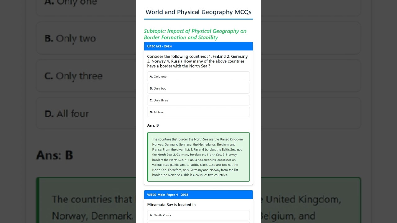 Impact of Physical Geography on Border Formation and Stability