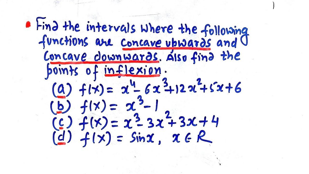 ||Points of inflexion|| change of concavity.Application of Second derivative and third derivative.