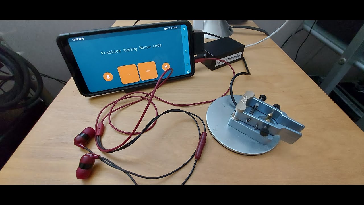 How to connect a Morse code key or a paddle to your cell phone. (Morse Mania)