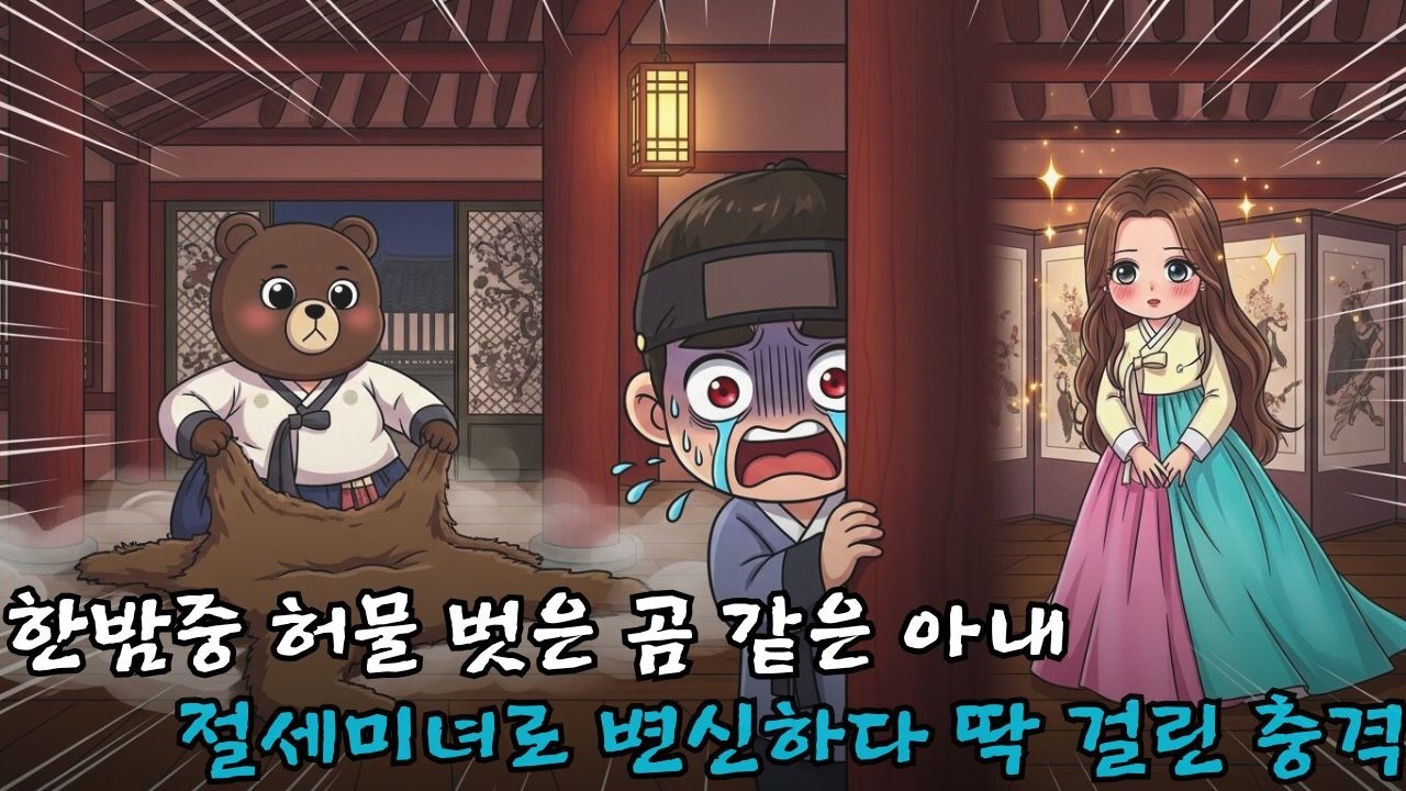 곰 같은 덩치의 아내! 한밤중 남편 몰래 끔찍한 허물을 벗어던지고 천하일색 절세미녀로 변신하다 딱 걸린 충격적 순간 | 야담 |옛날이야기 |민담 |전설 | 설화