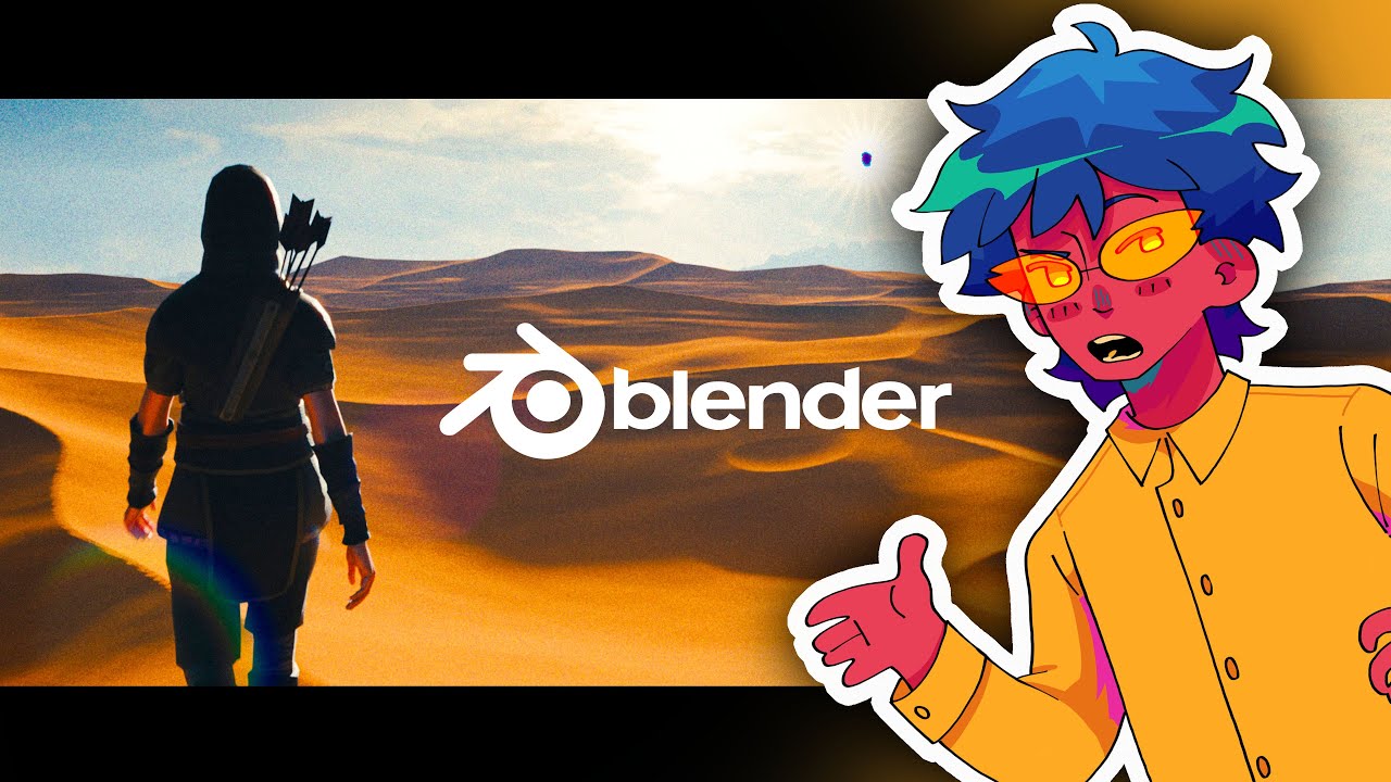شرح كيف تسوي مشهد صحراء سينمائي في بليندر - blender 3d