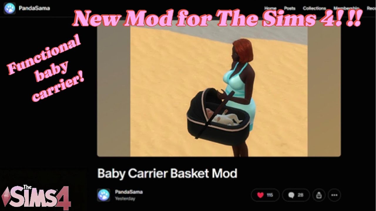 The Sims 4 Functional Newborn carrier by PandaSama!#sims4mod #sims4 #pcgaming #sims4gameplay #gaming