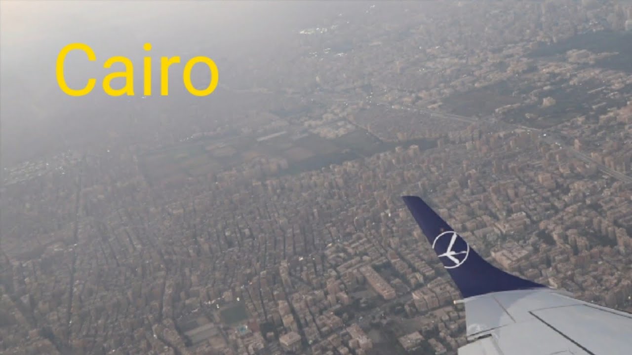 Flying over Cairo (landing in Cairo)