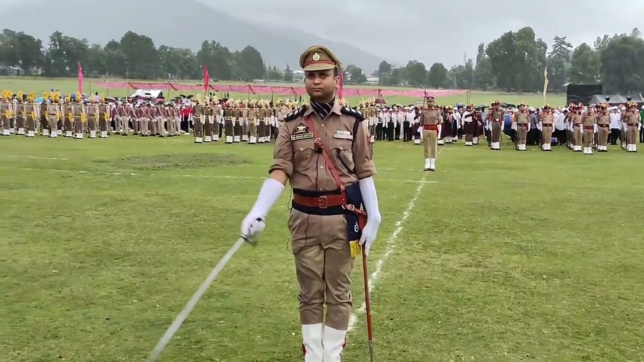Dy SP Hq Kishtwar Dr Ishan Gupta led today's 78th Independence Day prade at Chowgan ground Kishtwar
