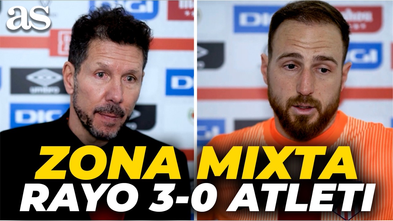 SIMEONE, OBLAK, ZONA MIXTA tras la GOLEADA del RAYO VALLECANO 3 - ATL&Eacute;TICO MADRID 0
