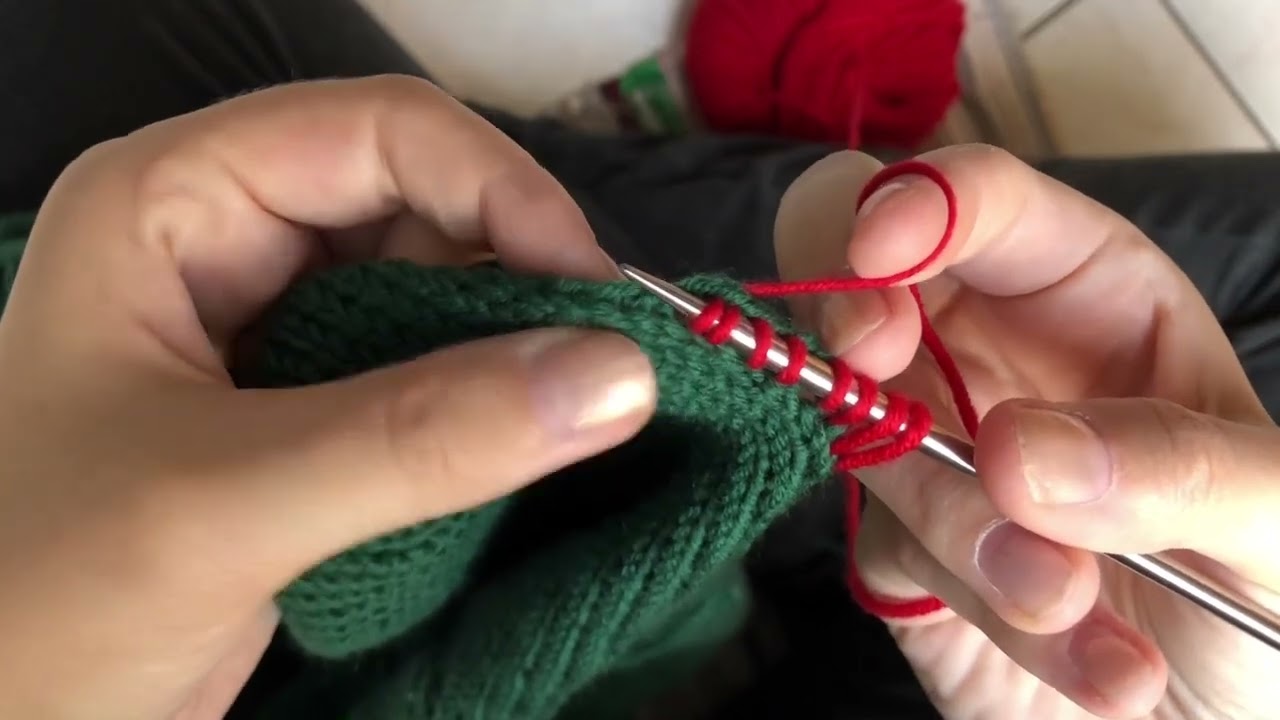 steken opnemen - zijkant (picking up stitches straight edge)