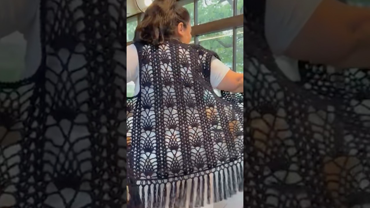 Con la Puntada de moda 🍍#chalecotejido #tejido #tejer #crochet #vest #diy #crochetedvest #mujer