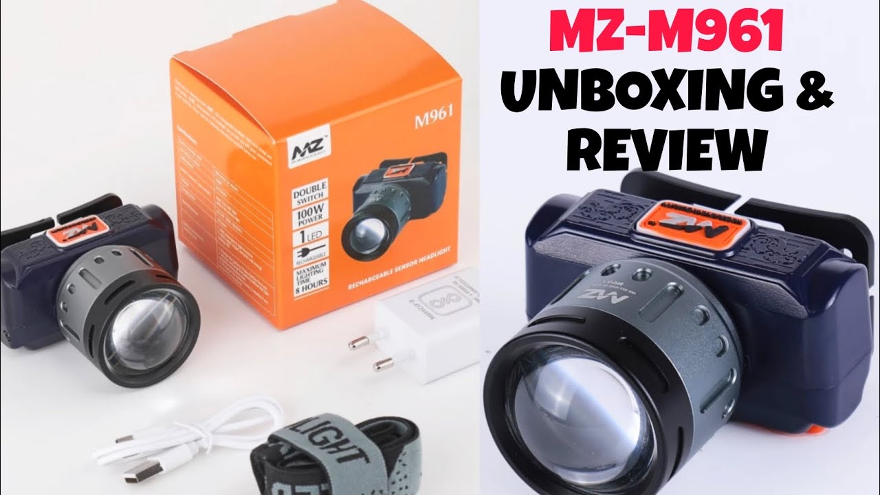 headlight||MZ M961 unboxing & reviews|| zooming sensor headlight