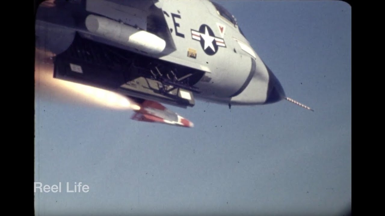 1969, F102 Delta Dagger missile test various, somewhere over SW USA