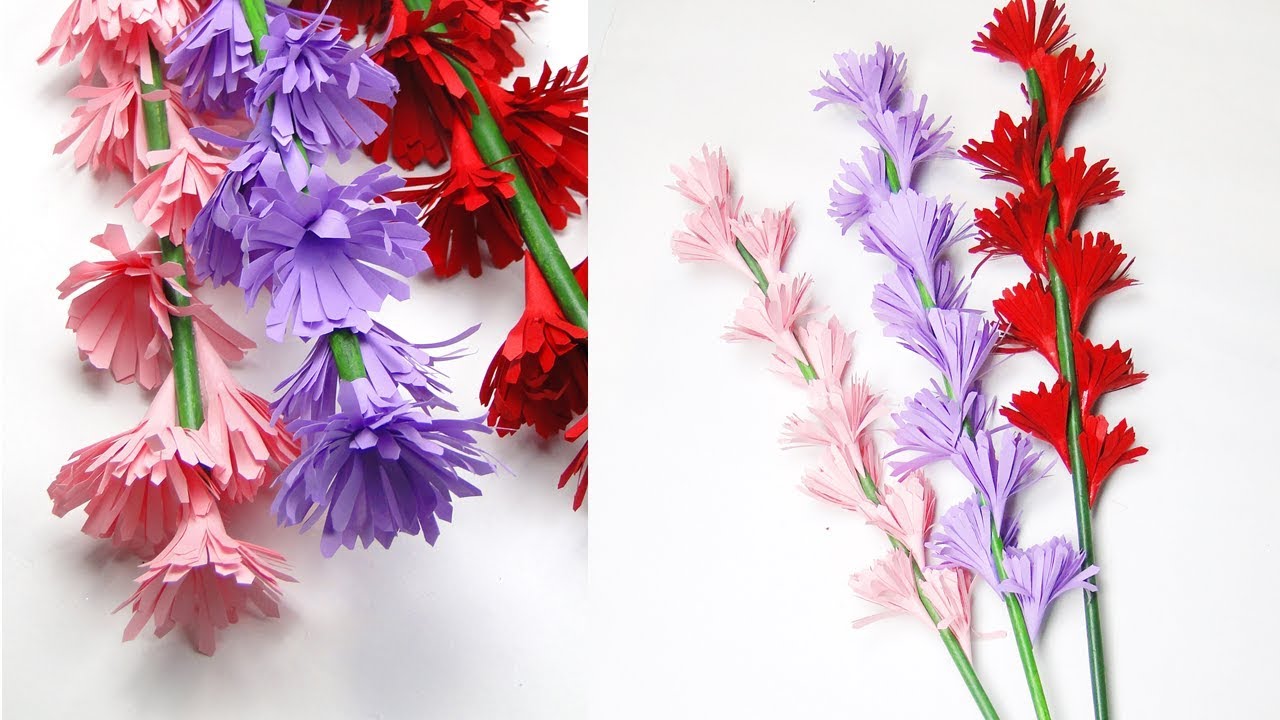 How to Make Beautiful Paper Stick Flowers | DIY Stick Flowers | Handmade Flowers For Decoration