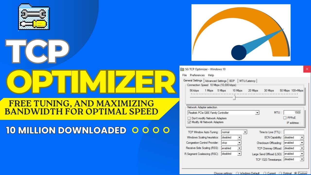 download, install, and optimize your connection with TCP Optimizer!
