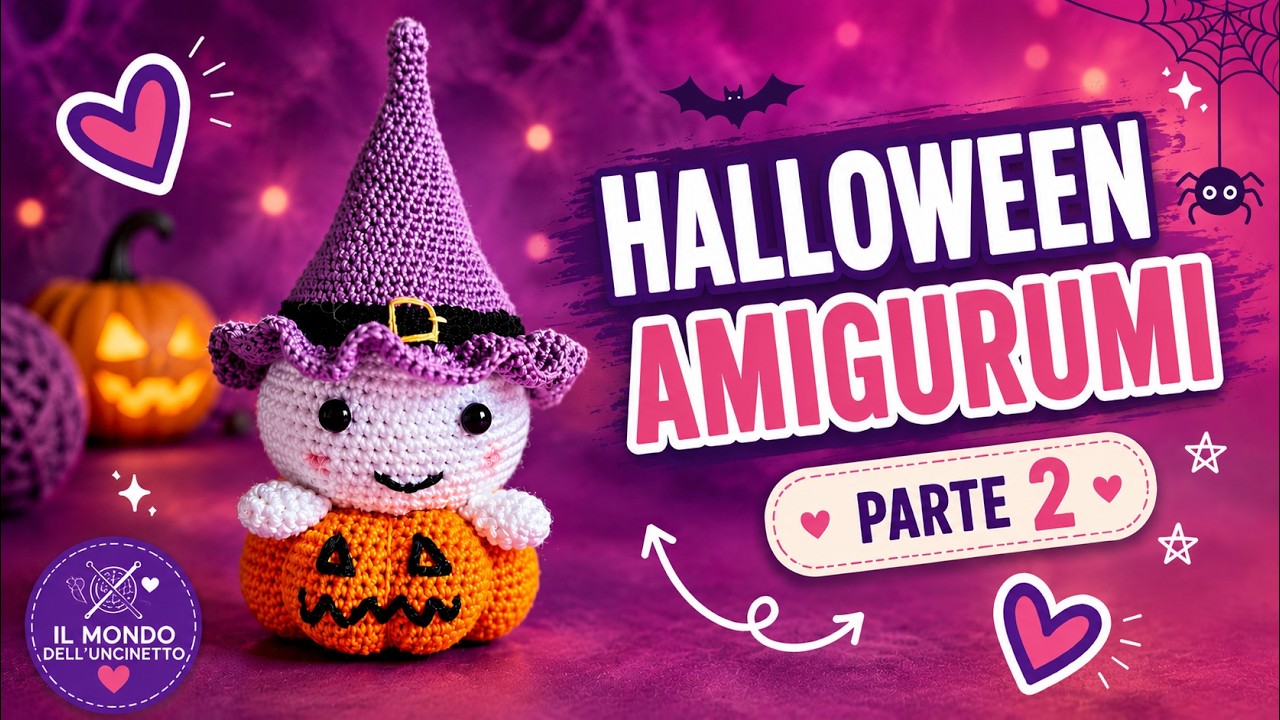 👻 Tutorial Amigurumi Halloween – Crea una Zucca con Fantasmino (Parte 2) 🎃