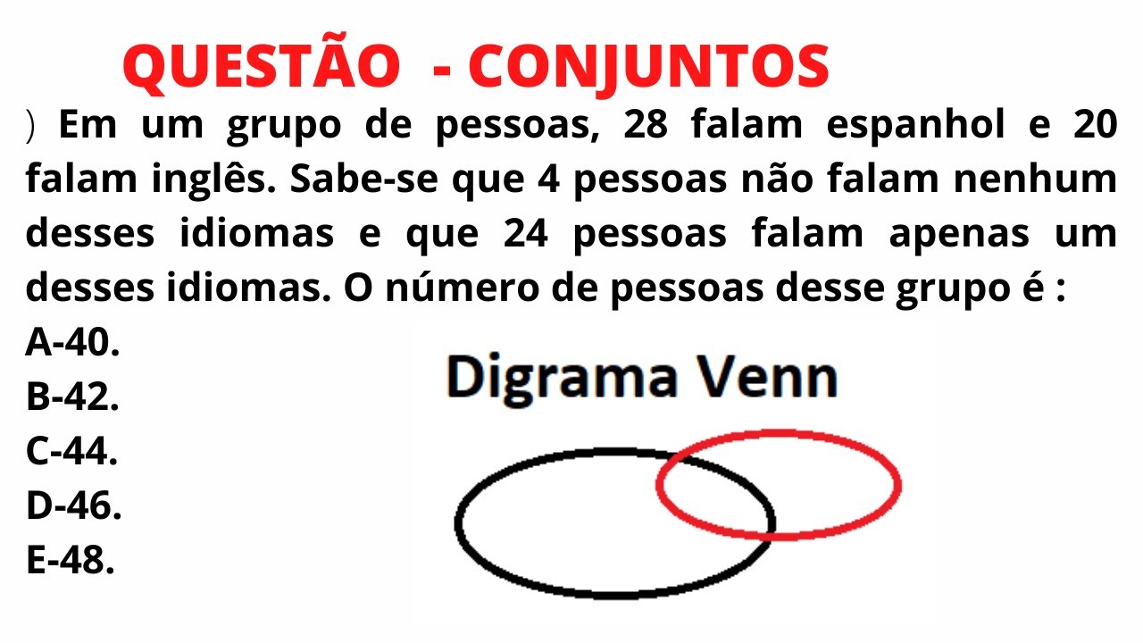 #02 - Diagram de Venn ( Conjuntos ) -  Concurso e Vestibulares