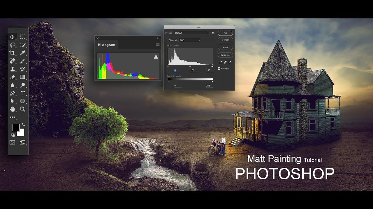 How to create matte painting in photoshop !! Old HOUSE !! Manipulation Effect