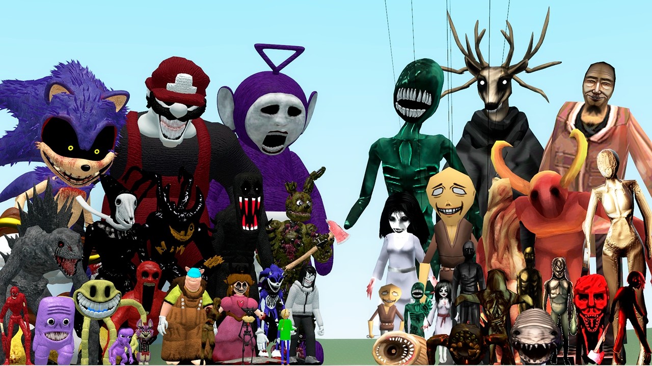 PILLAR CHASE 2 FAMILY VS SPOOKY'S JUMPSCARE MANSION (Garry's Mod)