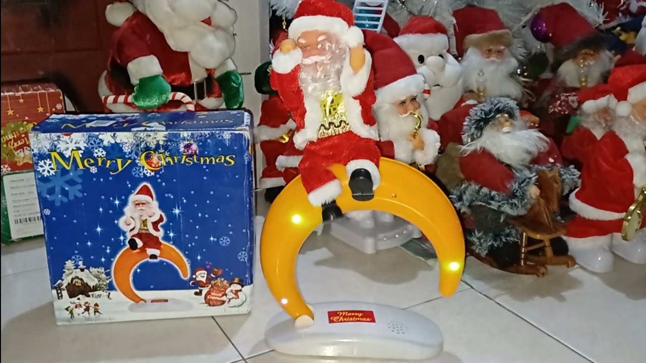 Papá Noel Músical Raro en Luna, Rare Santa Claus animated toy 