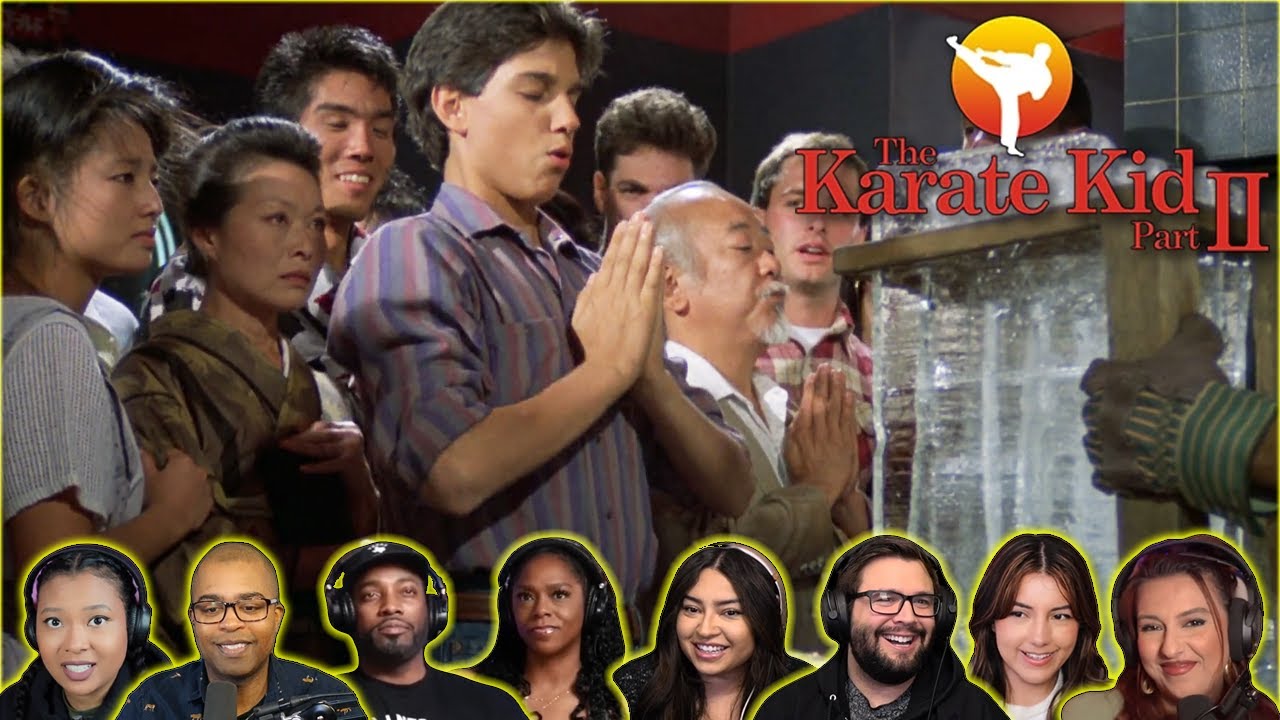 Reactors Reacting to DANIEL BREAKING 6 ICE BLOCKS | The Karate Kid II (1986)
