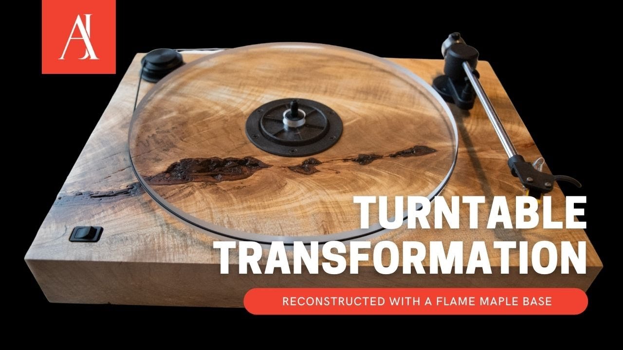 Turntable Transformation | Reconstructed Record Player Using Flame Maple