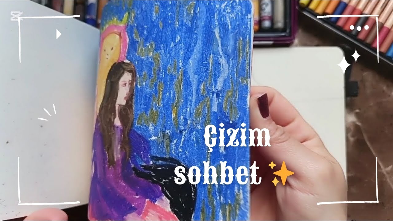 Yağlı pastelle çizim sohbeti🌻