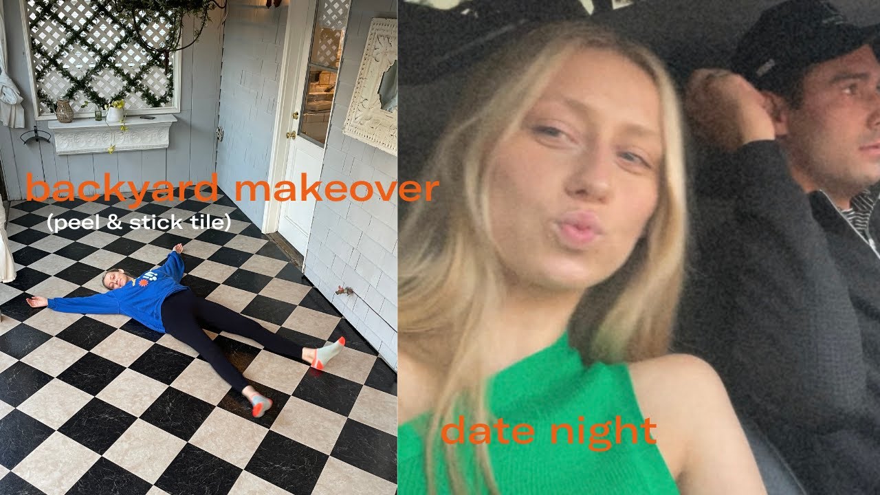 Backyard Makeover + Date Night | PEEL & STICK TILE