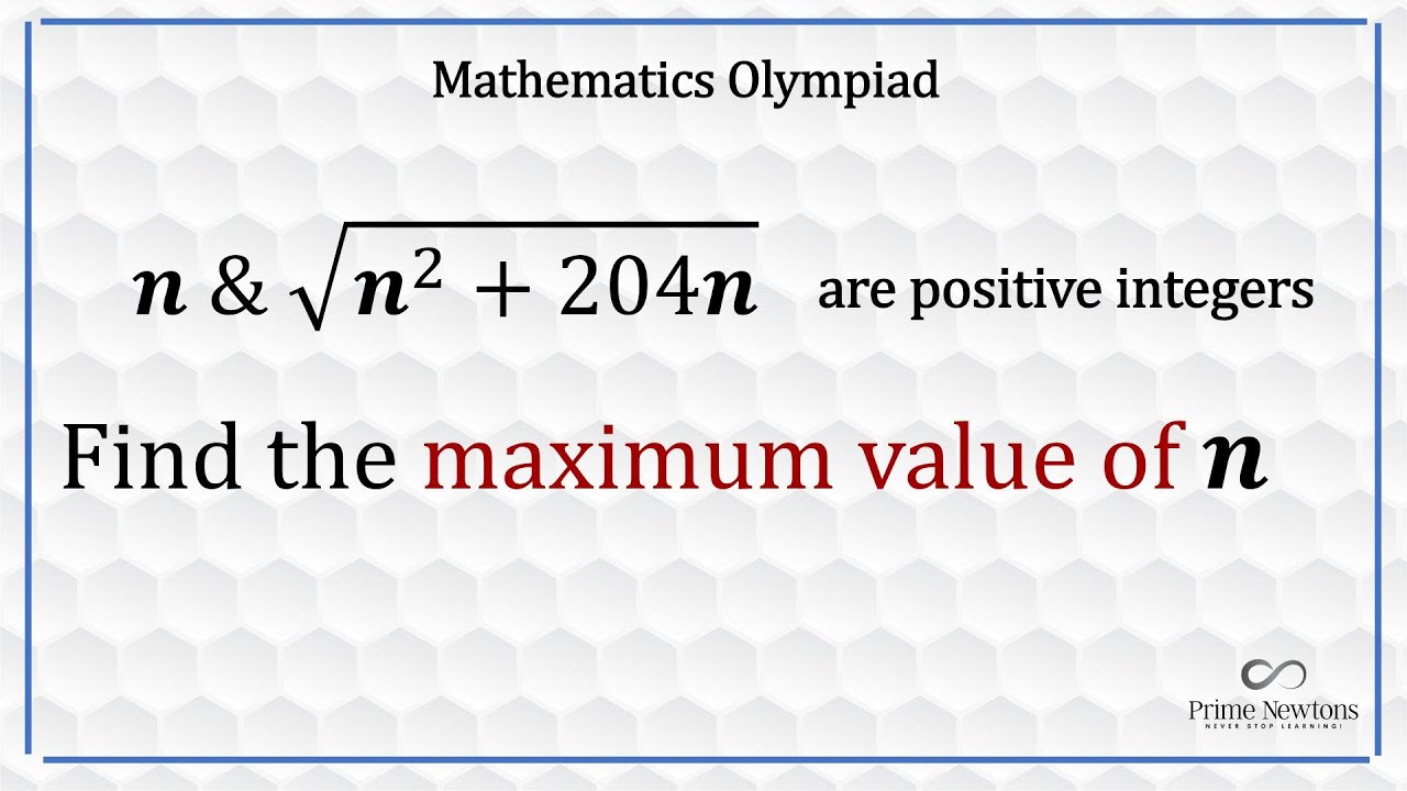 Find the maximum value of n