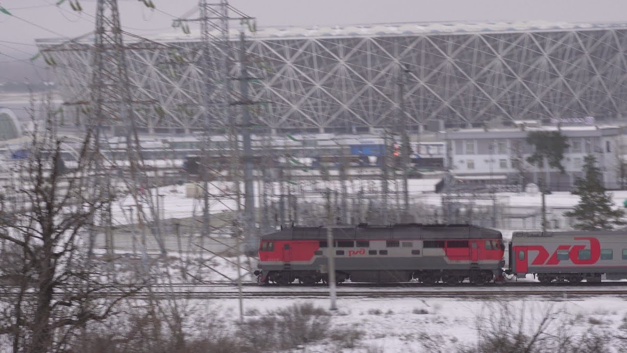 ТЭП70-0341 с пассажирским поездом №41 Волгоград - Астрахань