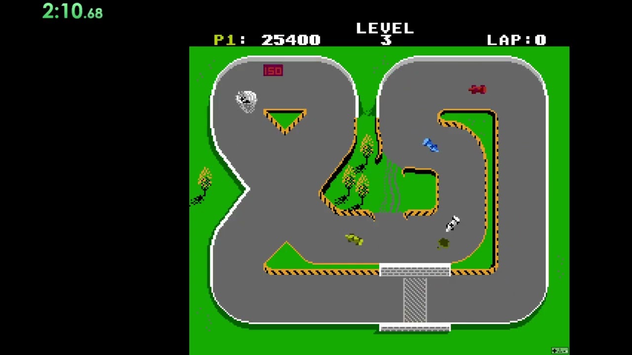 Super Sprint (NES) One Loop (7 Tracks) - Glitchless speedrun: 5:18