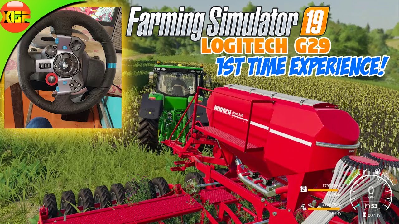 Farming Simulator 19 Gameplay with Steering Wheel! First Experience!