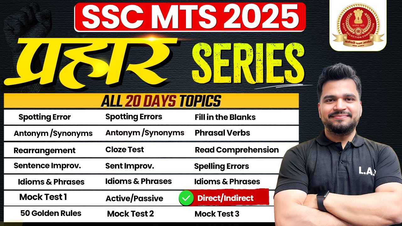 🔥 SSC MTS & GD 2025 | English (Top Narrations Class - 20) 🎯 Target: 75/75 | By Piyush Sir